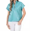 Emily Mccarthy Poppy Pullover Top In Seaglass In Blue
