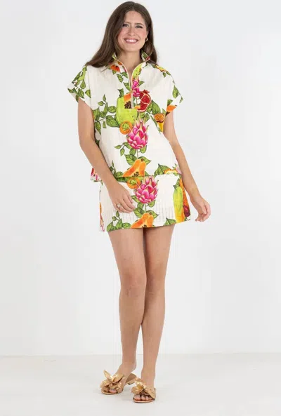Emily Mccarthy Poppy Pullover Top In Trellis Grove In Multi
