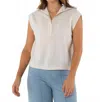 Emily Mccarthy Poppy Pullover Vest In Eggnog In White