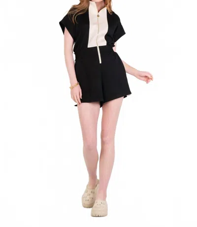 Emily Mccarthy Poppy Romper In Black Sand