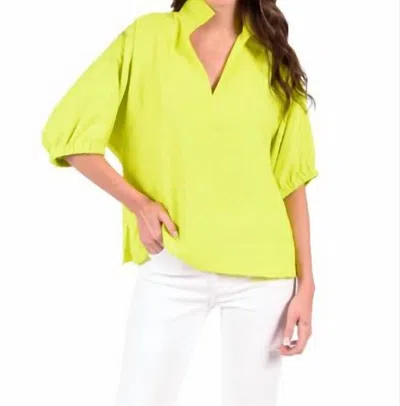 Emily Mccarthy Poppy Top - Chartreuse Cheetah In Yellow