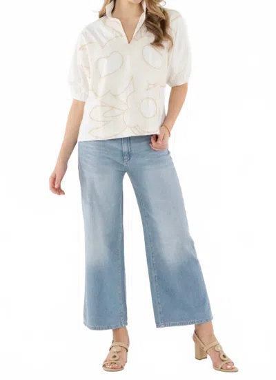 Emily Mccarthy Poppy Top In Beige Bloom In Neutral