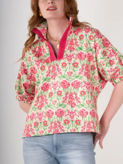 Emily Mccarthy Poppy Top In Garden Cheetah In Multi