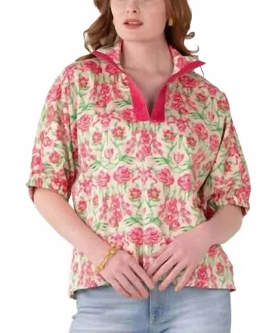 Emily Mccarthy Poppy Top In Garden Cheetah In Multi