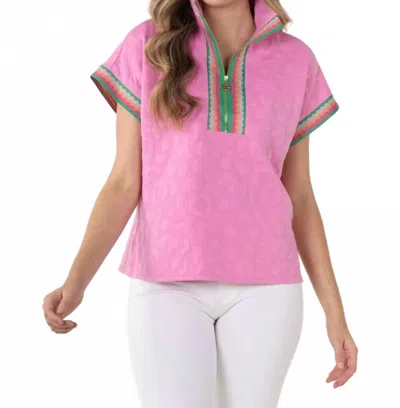 Emily Mccarthy Poppy Top In Magenta Cheetah In Multi