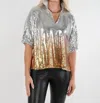 Emily Mccarthy Poppy Top In Ombre Sequins In Multi