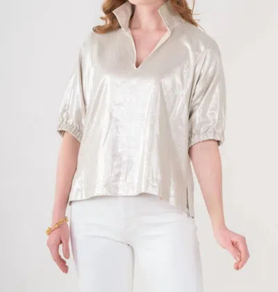 Emily Mccarthy Poppy Top In Platinum In Silver