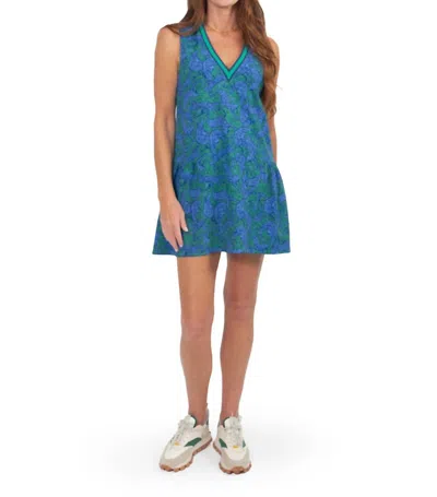 Emily Mccarthy Pounce Varsity Dress In Blue/green