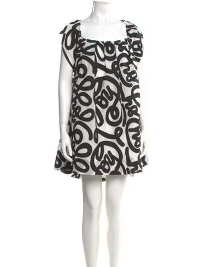 Pre-owned Emily Mccarthy Printed Mini Dress In Multi