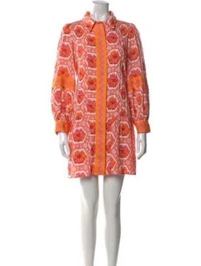 Pre-owned Emily Mccarthy Printed Mini Dress In Multi