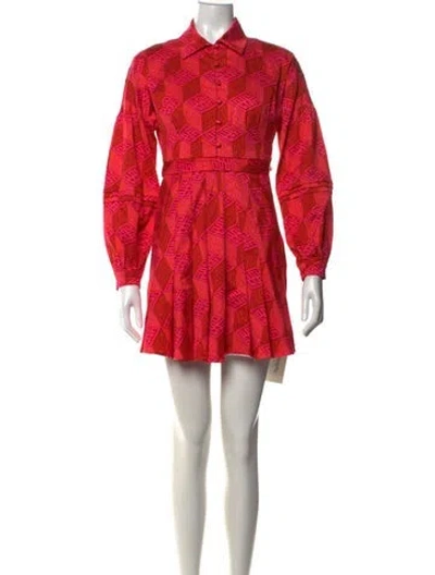 Pre-owned Emily Mccarthy Printed Mini Dress In Multicolor