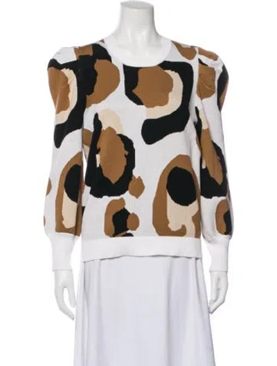 Pre-owned Emily Mccarthy Printed Scoop Neck Sweater In Multi