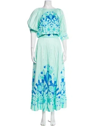 Pre-owned Emily Mccarthy Printed Skirt Set In Multi