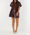 Emily Mccarthy Pullover Mini Dress In Bitter Chocolate Pinot In Multi