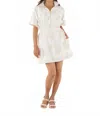 Emily Mccarthy Pullover Mini Dress In Blanc Petals In White