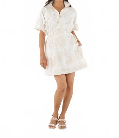 Emily Mccarthy Pullover Dress In Blanc Petals In White