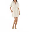 Emily Mccarthy Pullover Dress In Sandshell Linen In White