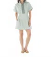 Emily Mccarthy Pullover Dress In Feldspar Stripe In Green