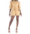 Emily Mccarthy Rio Romper In Lark In Brown