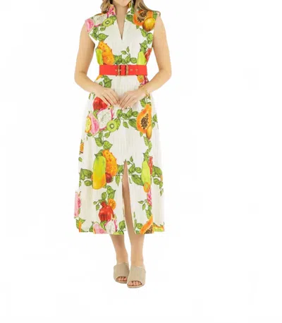 Emily Mccarthy Roma Midi Dress In Trellis Grove In Multi