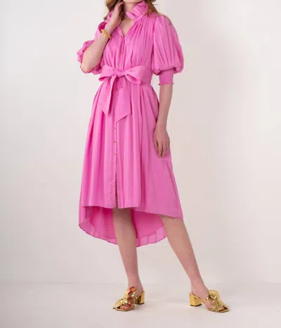 Emily Mccarthy Rowan Dress In Fuchsia Pink In Multi
