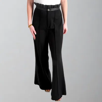 Emily Mccarthy Ruffle Flares Pant In Jet Black