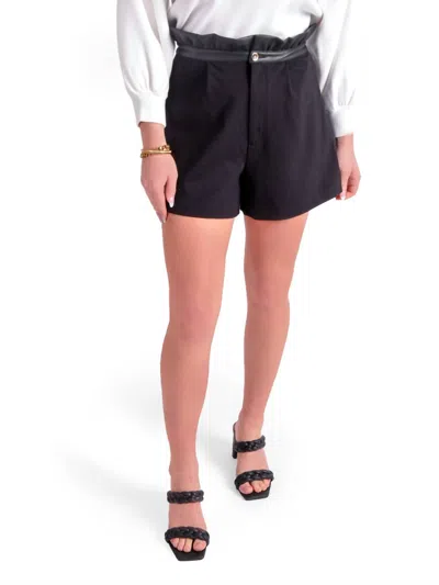 Emily Mccarthy Ruffle Short In Black Ponte In Grey