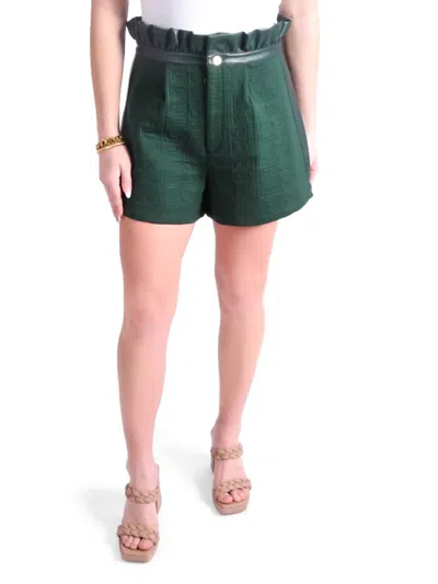 Emily Mccarthy Ruffle Short In Scarab In Green