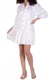 Emily Mccarthy Sadie Cotton Poplin Dress In White In White