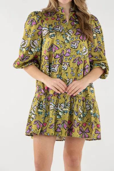 Emily Mccarthy Sadie Mini Dress In Dutch Bee In Multi