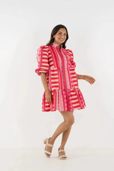 Emily Mccarthy Sadie Mini Dress In Peach Jubilee In Pink