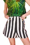 Emily Mccarthy Saylor Short In Stripe Noir In Multi
