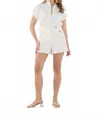 Emily Mccarthy High Waisted Saylor Short In Birch In White