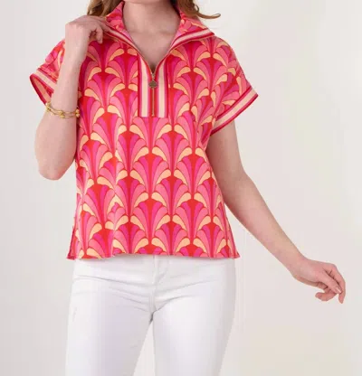 Emily Mccarthy Scallop Poppy Top In Pink Multi