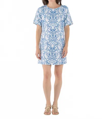 Emily Mccarthy Royale Shift Dress In Royal Tapestry Jacquard In Blue