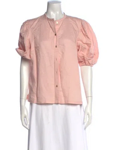Pre-owned Emily Mccarthy Short Sleeve Blouse In Pink
