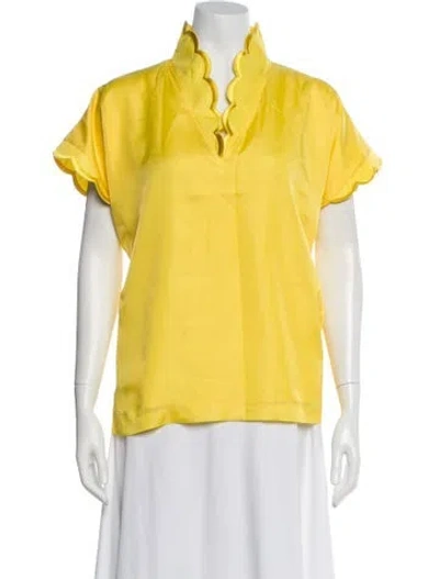 Pre-owned Emily Mccarthy Short Sleeve Blouse W/ Tags In Yellow