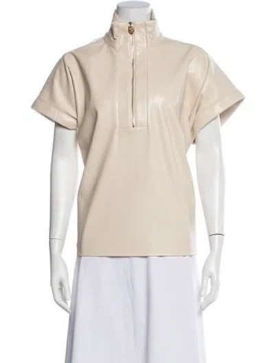 Pre-owned Emily Mccarthy Short Sleeve Top In Neutral