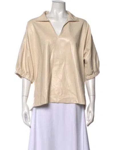 Pre-owned Emily Mccarthy Short Sleeve Top In Neutrals