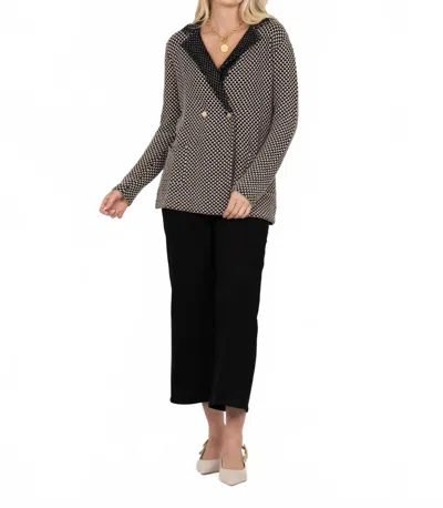 Emily Mccarthy Sloane Sweater Blazer In Midnight Vanilla In Gray