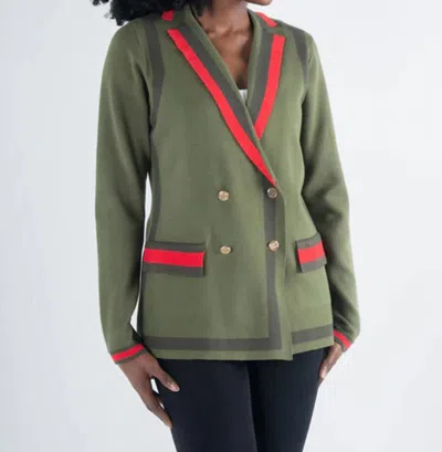 Emily Mccarthy Sloane Sweater Blazer In Olive Night