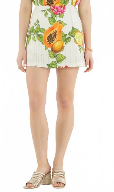 Emily Mccarthy Social Mini Skirt In Trellis Grove In Multi