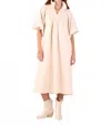 Emily Mccarthy Stella Midi Dress In Sandstone Cheetah In Pink