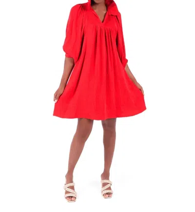 Emily Mccarthy Stella Mini Dress In Cranberry In Pink
