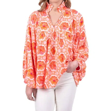 Emily Mccarthy Stella Top Floral Crochet In Orange
