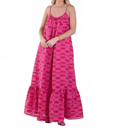 Emily Mccarthy Susannah Maxi Dress In Sunset Stripe In Pink