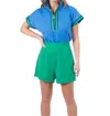 Emily Mccarthy Tailored Short In Ming Green In Multi