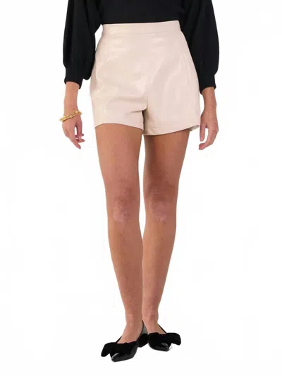 Emily Mccarthy Tailored Vegan Leather Short In Sandshell In Neutral