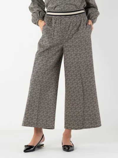 Emily Mccarthy Teddy Crop Trouser In Black Monogram In Gray