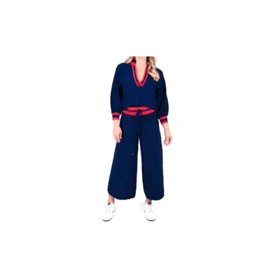 EMILY MCCARTHY TEDDY CROP TROUSER IN BLEU MONOGRAM